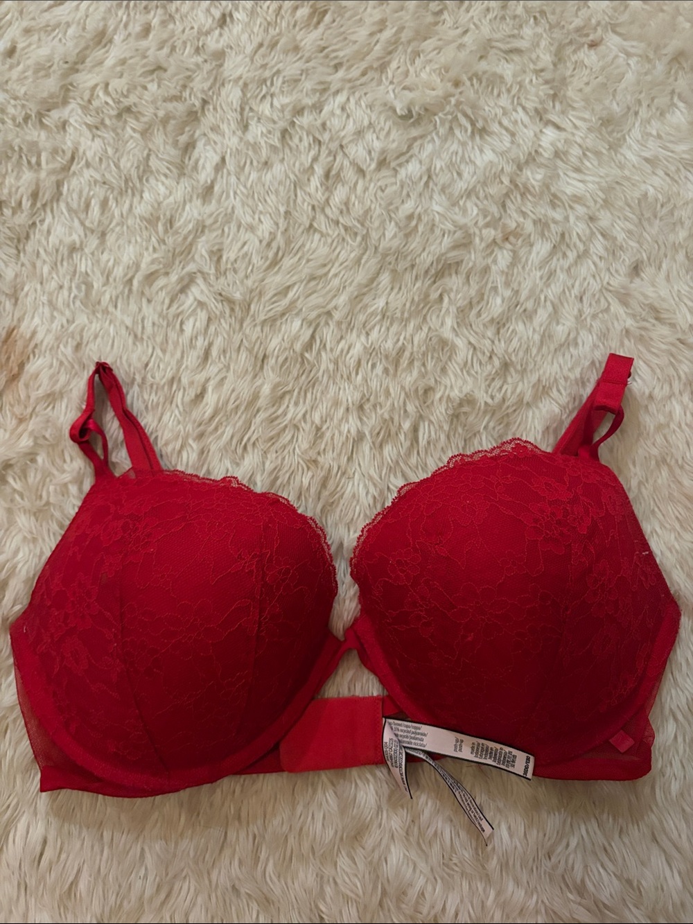 Victoria's Secret Red Lace Push-Up Bra